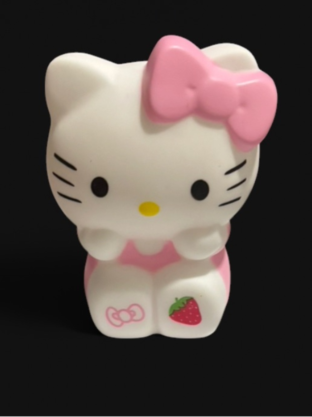 Hello Kitty Pink and White Figurine with Strawberry Detail